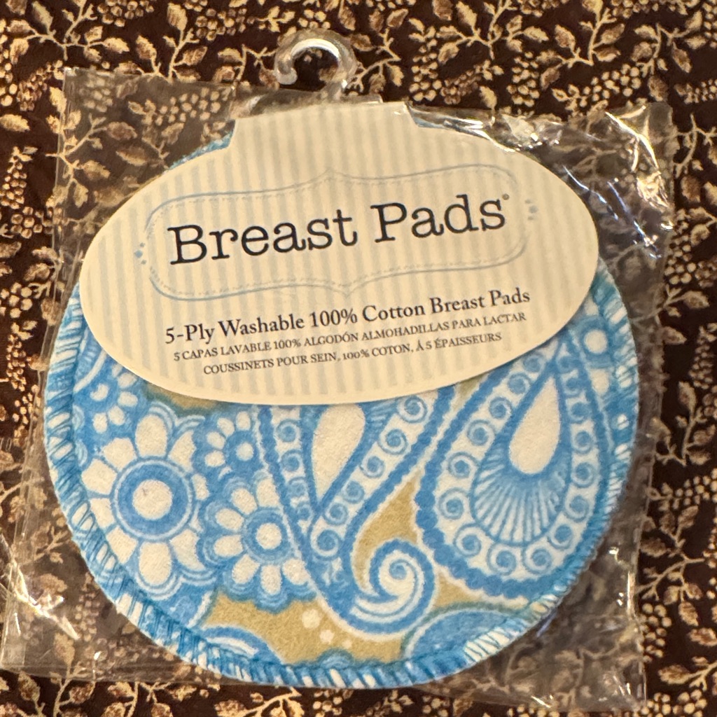 New Washable 100% Cotton Breast Pads - 5-Ply Blue Paisley Nursing Pads